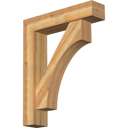 Ekena Millwork Westlake Block Rough Sawn Bracket w/ Offset Brace, Western Red Cedar, 8"W x 36"D x 44"H BKT0806X36X44WTL05RWR